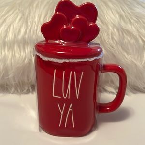 RAE DUNN LUV YA Mug with Heart Lid NEW